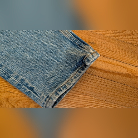 Zara Blue Straight Jeans with Worn-In Look - Picture 3 of 7